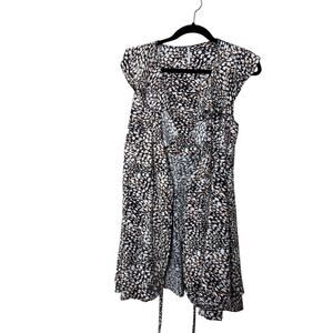 Free People French Quarter Wrap Mini Dress Jet Combo black brown medium